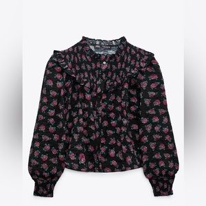 Zara ruffled flower top